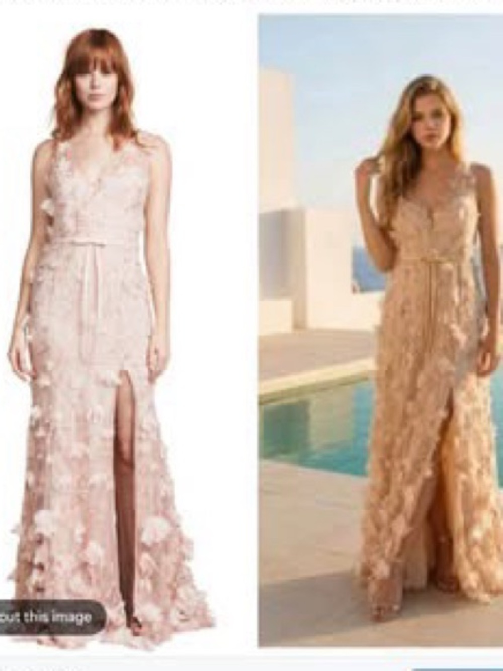 Marchesa Blush Pink Floral Embroidered Appliqué sz 10